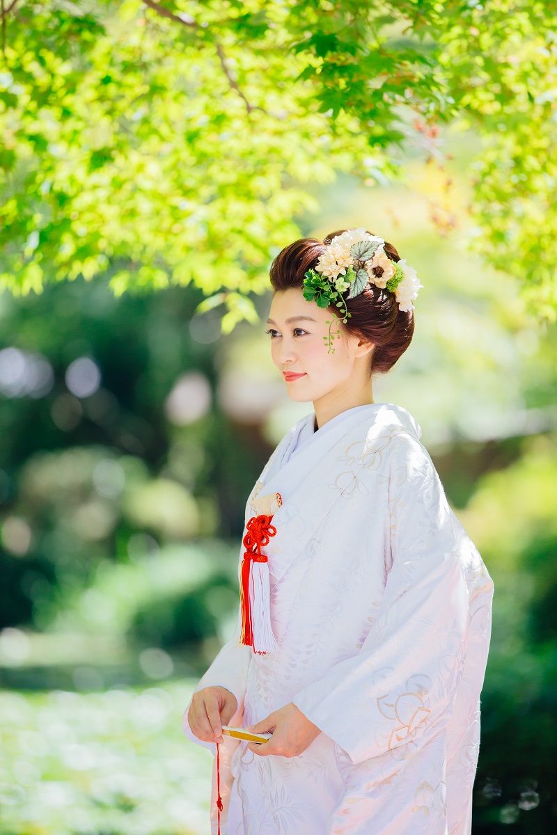 白無垢 新日本髪でナチュラルな雰囲気に 京都 タガヤ和婚礼