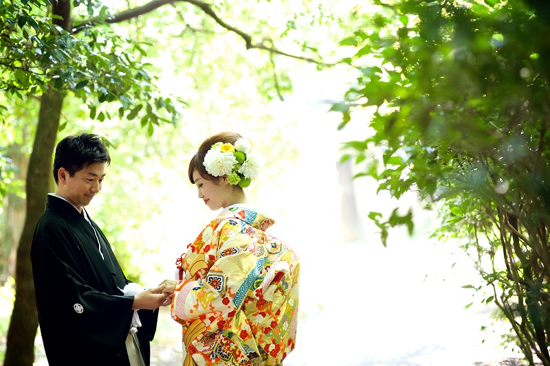 和装の前撮り写真をおしゃれなウェルカムボードにしよう 京都 タガヤ和婚礼